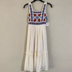 Love Squared Girls Sleeveless Dress with Crochet Top Design Girls Size 8 NWT
